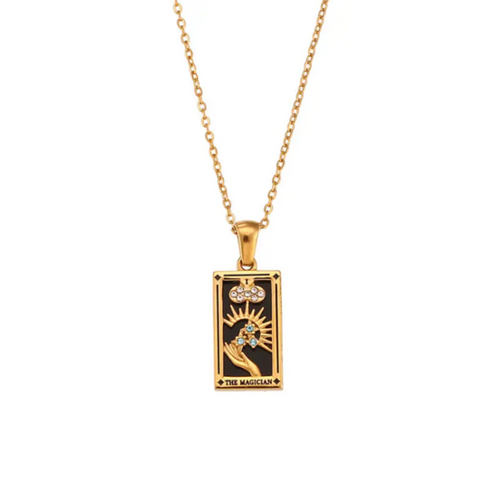 The Magician 18K Gold Plated Tarot Card Necklace