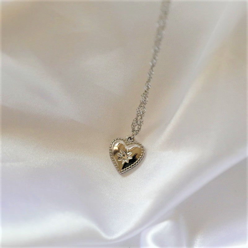 18K Gold Plated Sparkle Heart Necklace