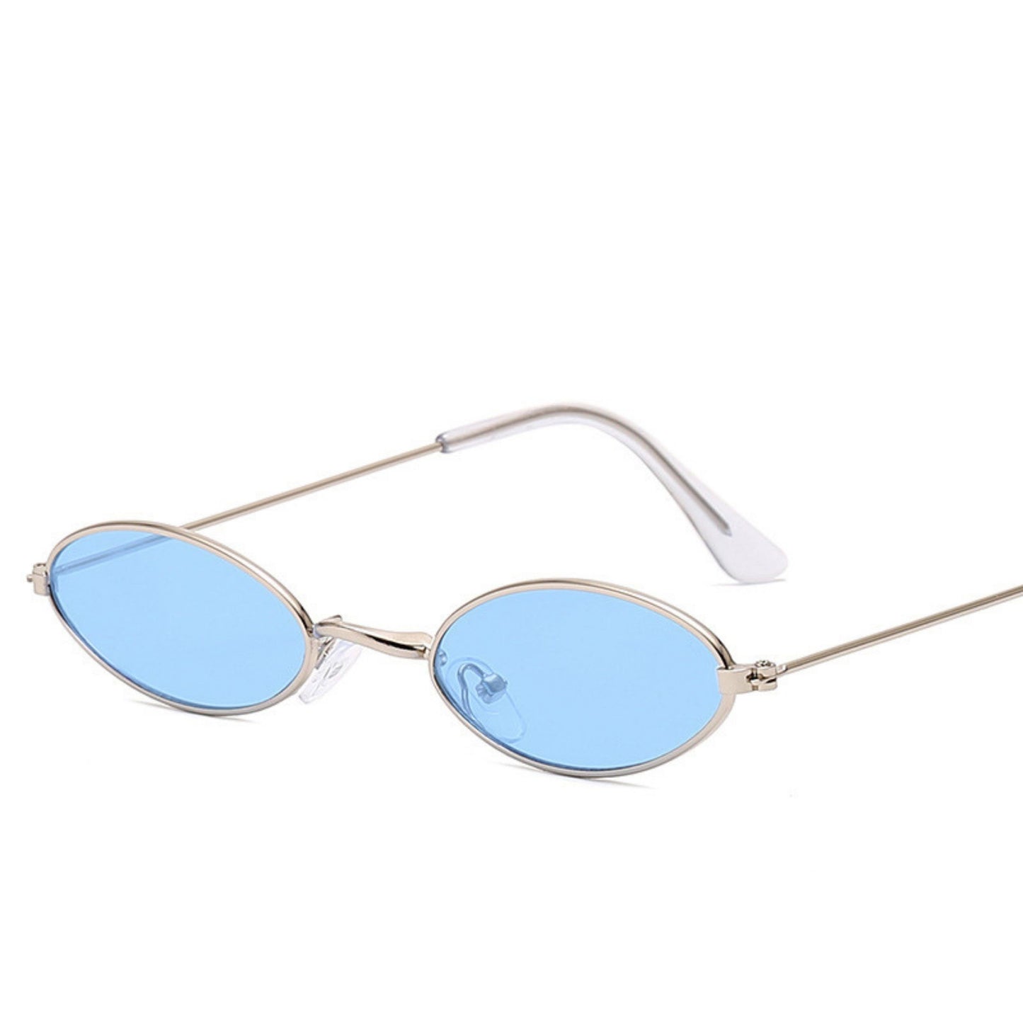 90'S Vibes Blue Oval Sunglasses