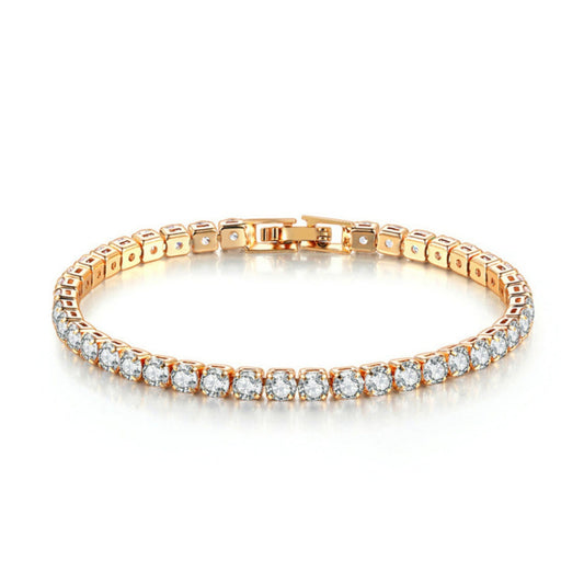 Beautiful Gold Plated Sparkle Tennis Bracelet