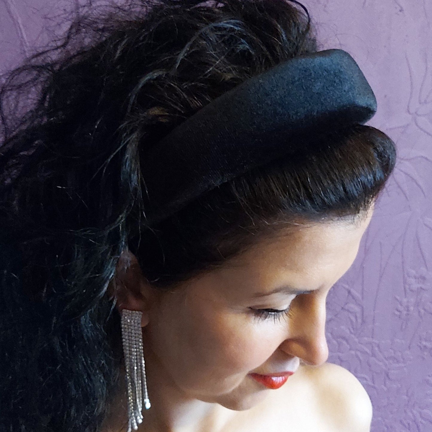 Black Handmade Velvet Headband