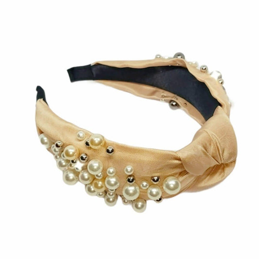 Beautiful Pearl Cluster Nude Headband