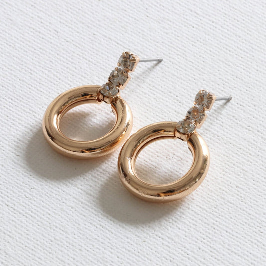 Gold Plated Crystal Sparkle Drop Earrings