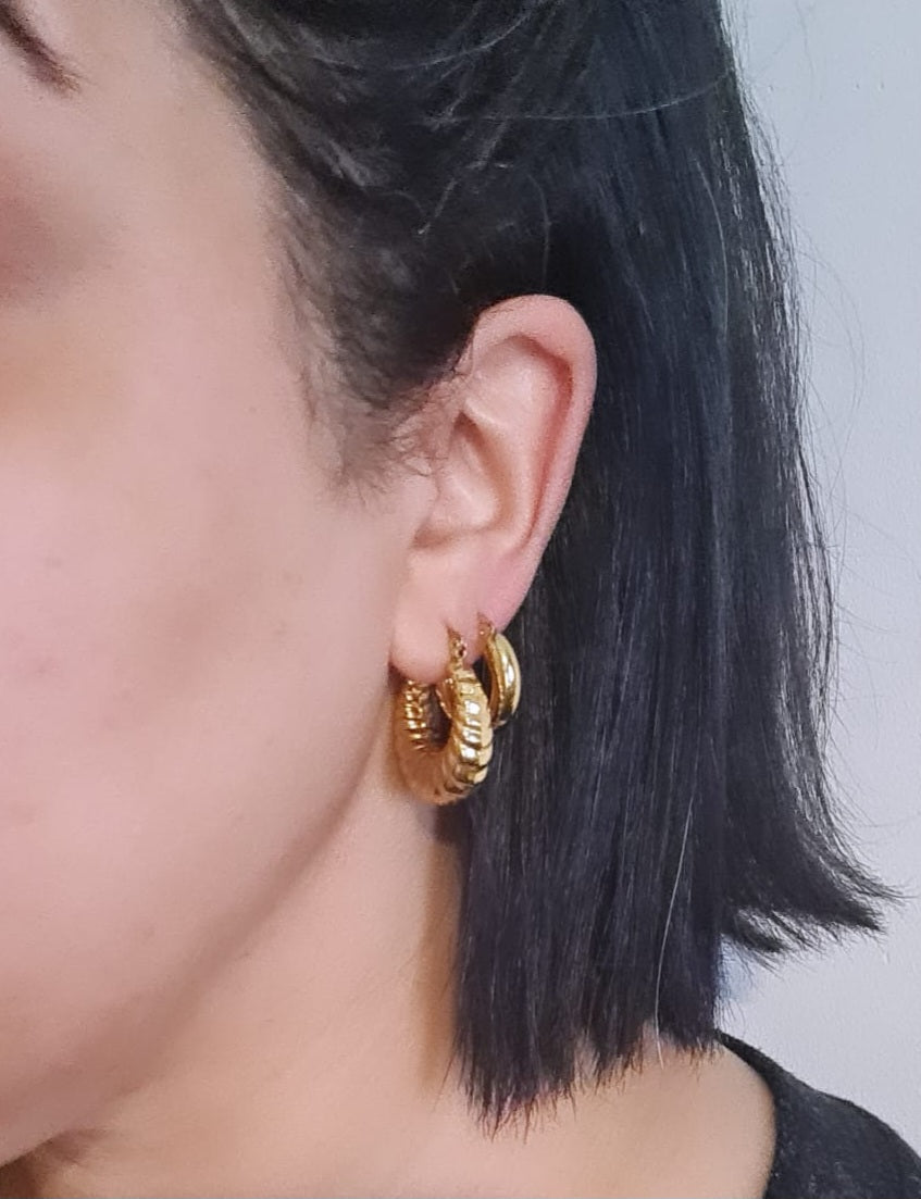 18K Gold Plated Smooth Hoops