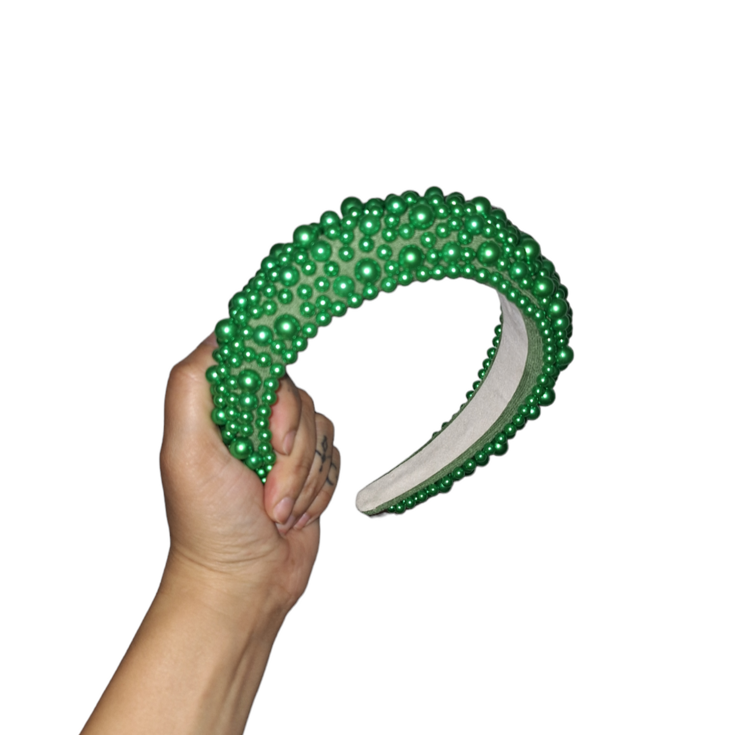 Handmade Green Baroque Pearl Headband