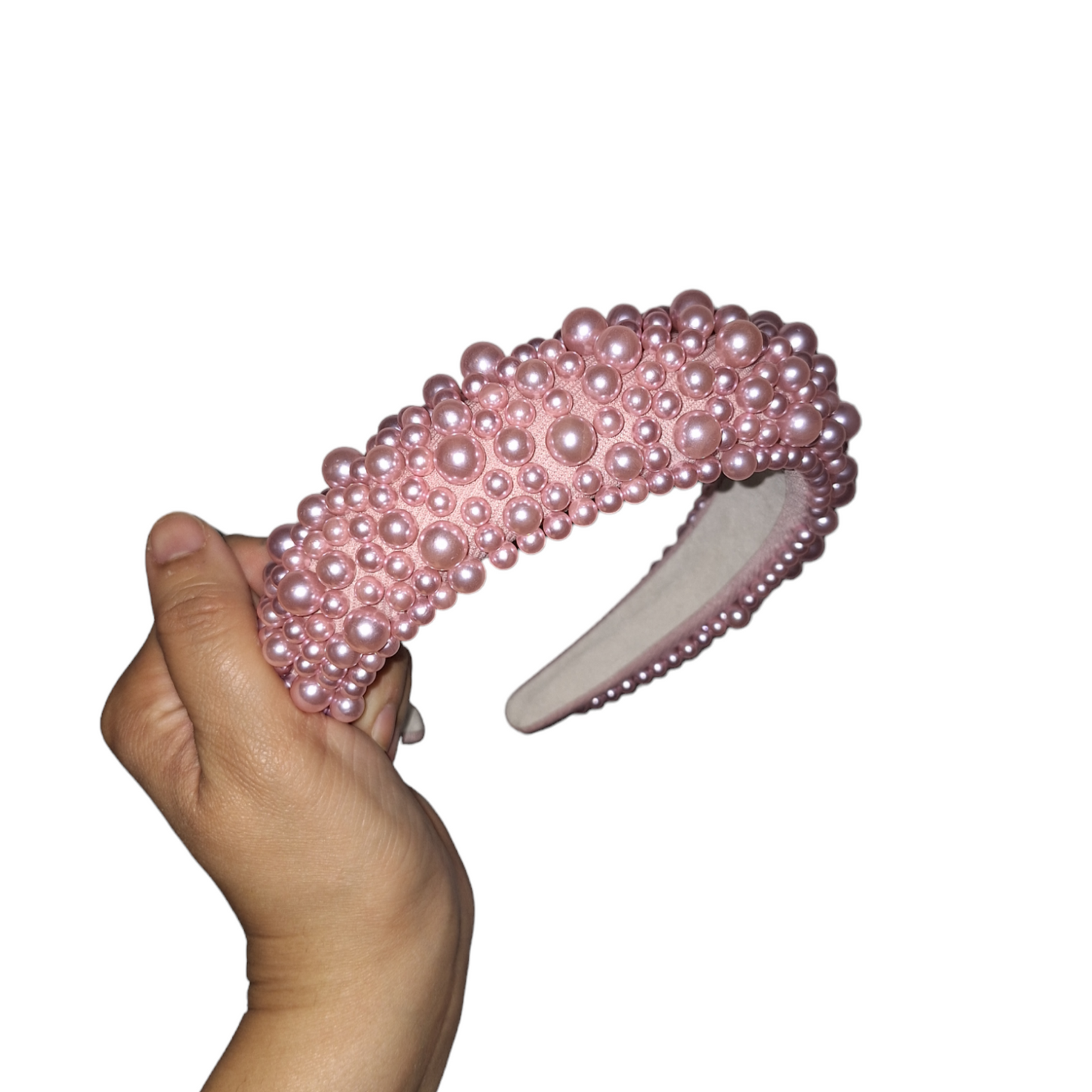 Handmade Pink Baroque Pearl Headband