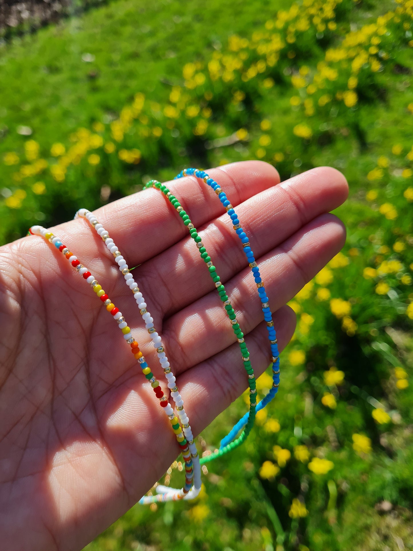 Handmade Pretty Rainbow Crystal Miyuki Beaded Necklace