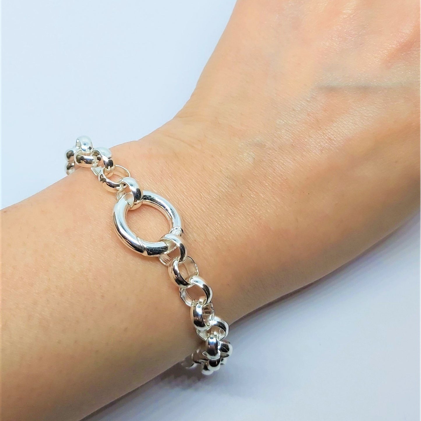 Recycled Silver Plated Chunky Rollo Bracelet