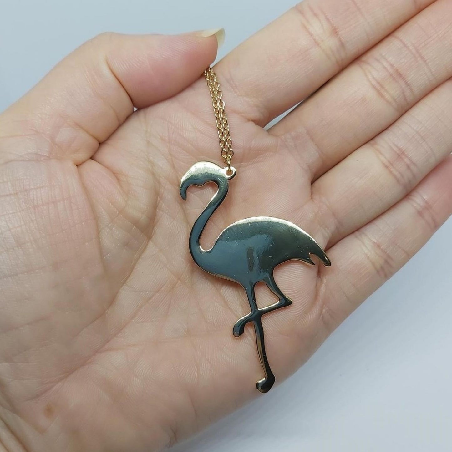 Summer Vibes Gold Plated Recycled Flamingo Necklace