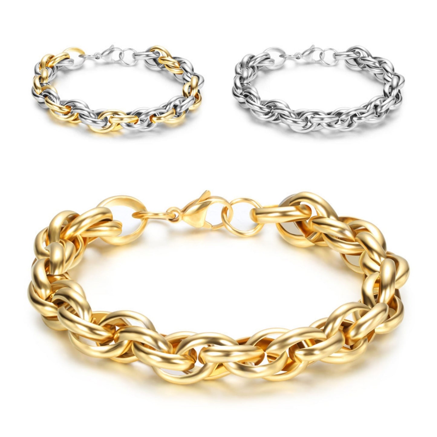 Twisted Chunky Gold Plated Bracelet