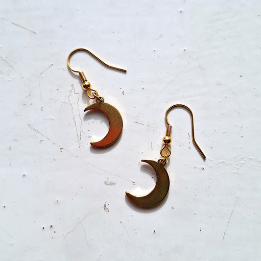 Handmade Celestial Moon Drop Earrings